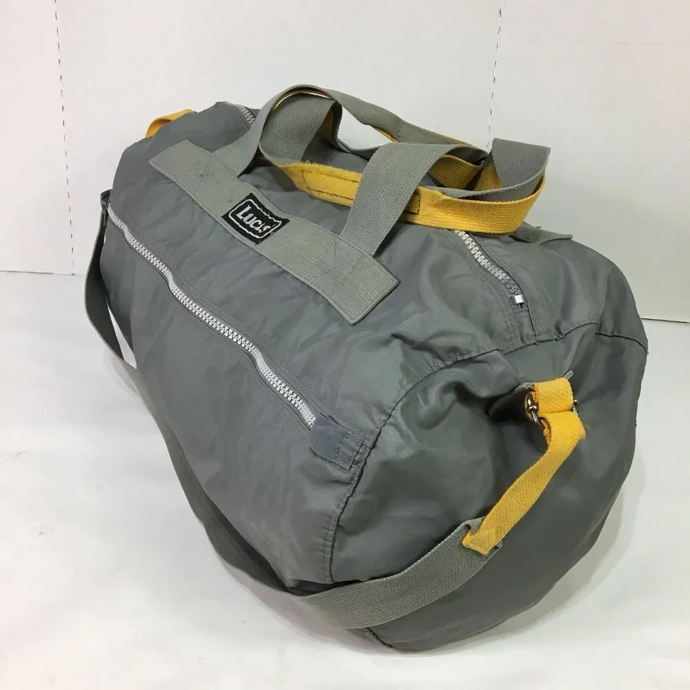 Lucas Duffel Travel Bag‎ Carry On Weekend Lightweight Nylon 24x12x12 Gray